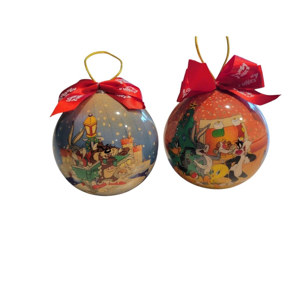 Vintage Warner Brothers Looney Tunes Cartoon Christmas Ornaments 1995 1996 Taz